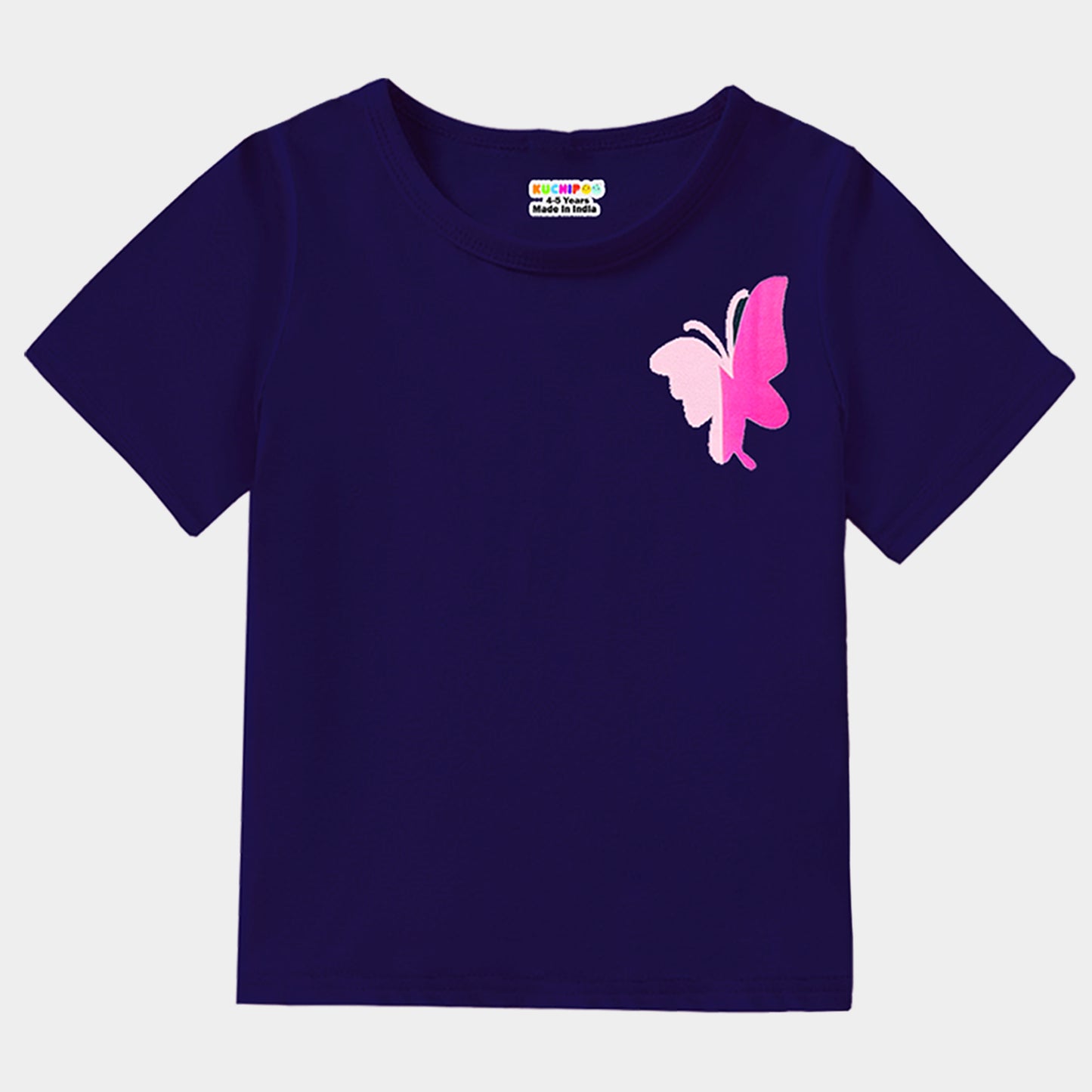 KUCHIPOO Girls Half Sleeves T-Shirts