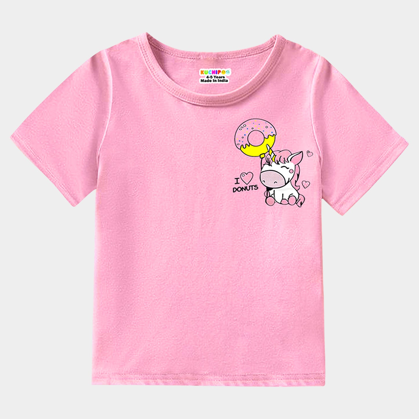 KUCHIPOO Girls Half Sleeves T-Shirts