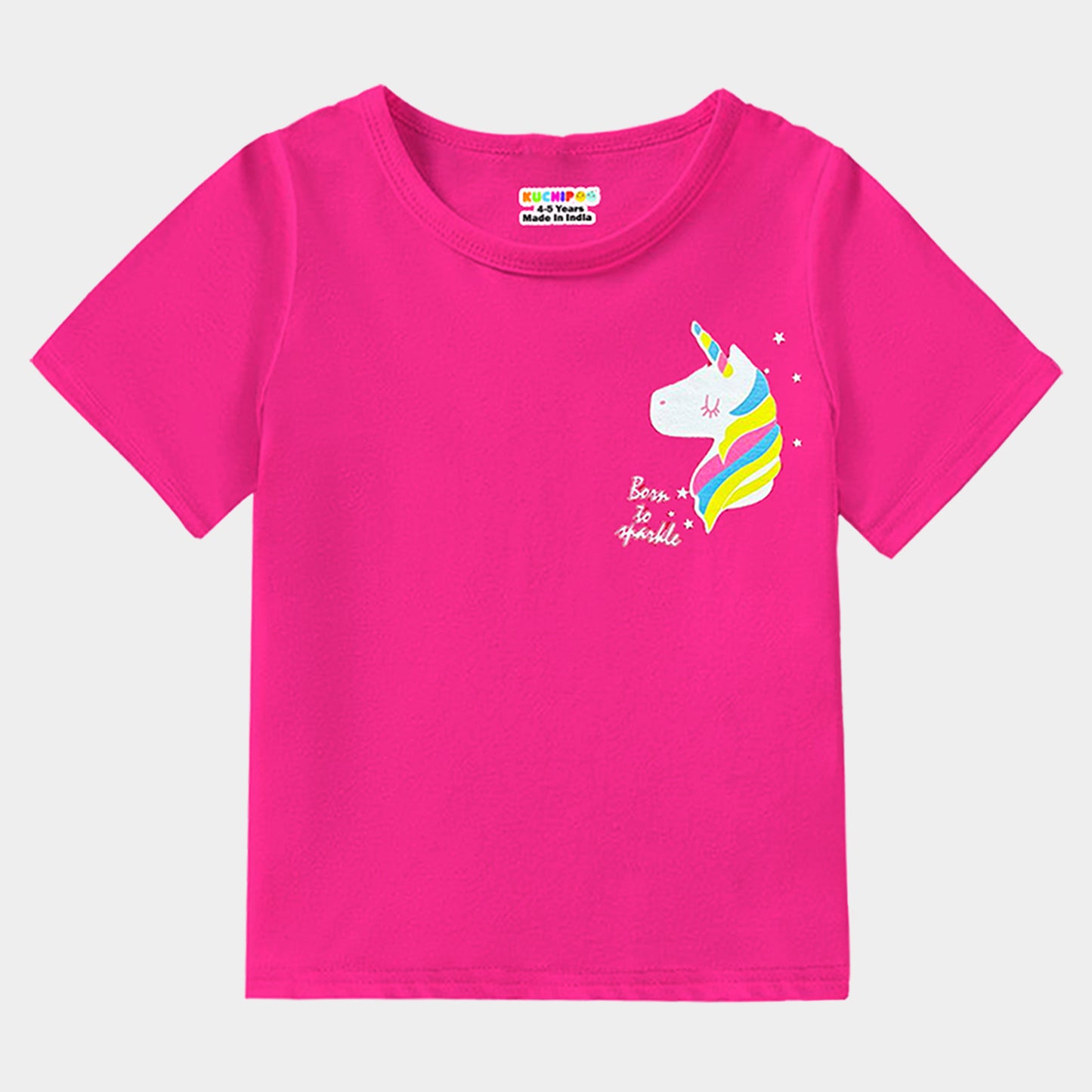 KUCHIPOO Girls Half Sleeves T-Shirts