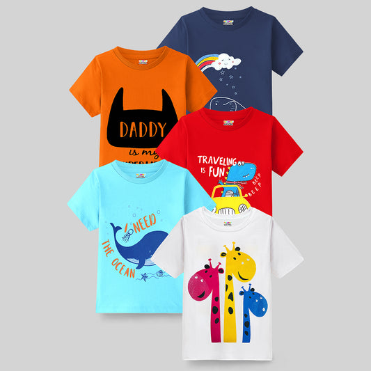 KUCHIPOO Boys Half Sleeves T-Shirts