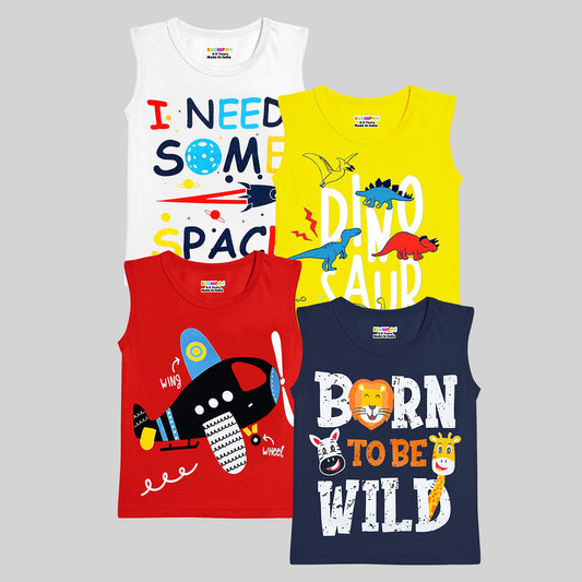 KUCHIPOO Boys Sleeves less T-Shirts