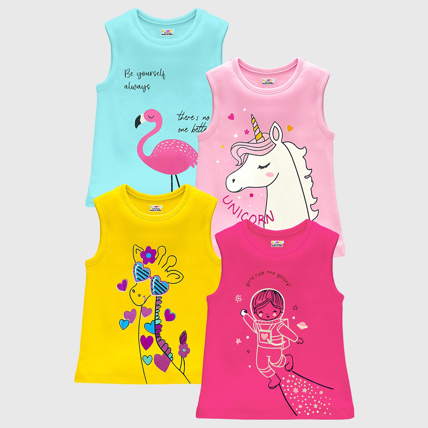 Kuchipoo Girls Sleeveless T-Shirts