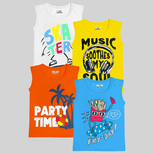 KUCHIPOO Boys Sleeves less T-Shirts