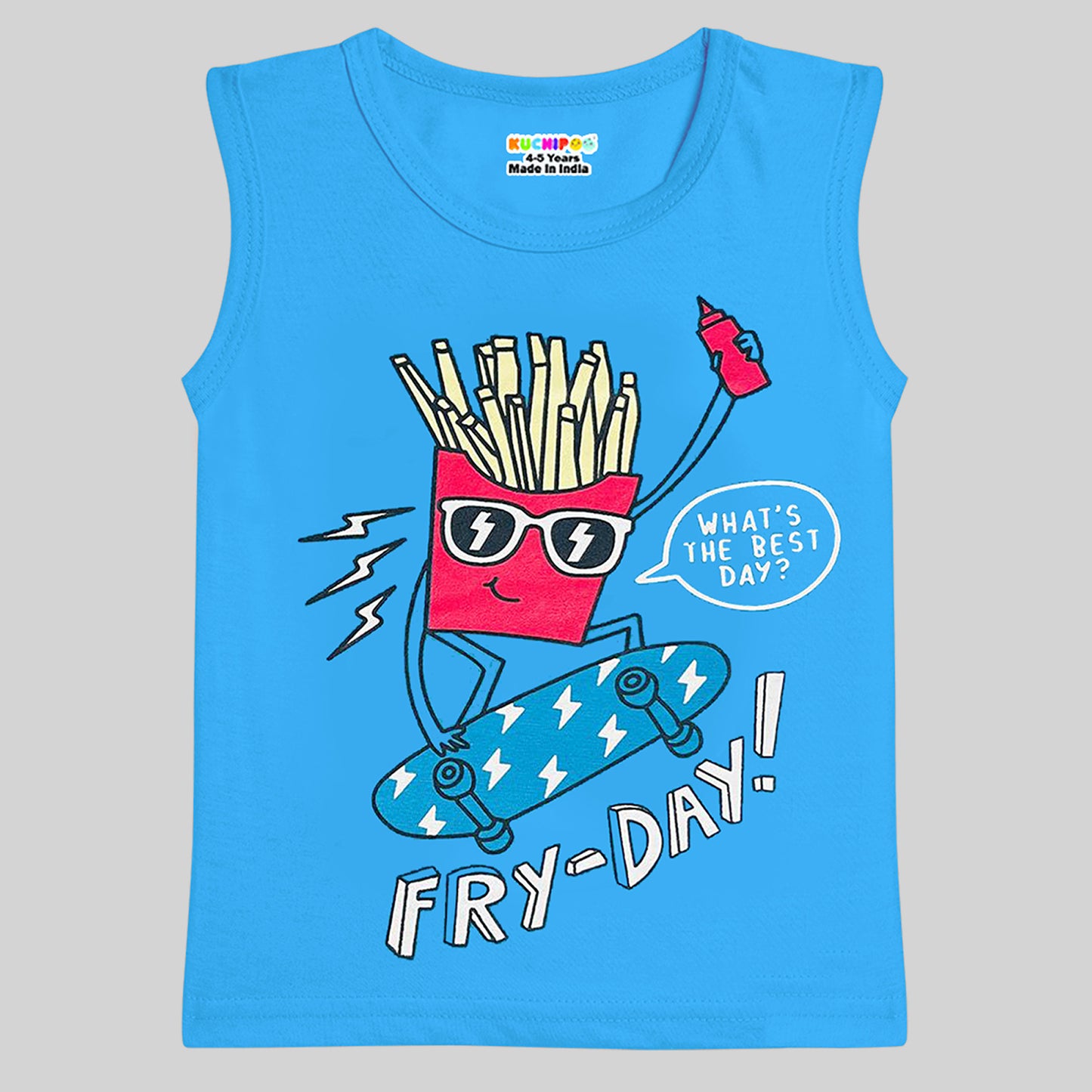 KUCHIPOO Boys Sleeves less T-Shirts