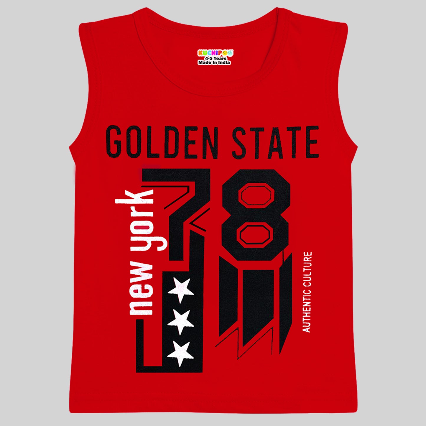 KUCHIPOO Boys Sleeves less T-Shirts