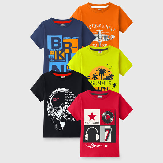 KUCHIPOO Boys Half Sleeves T-Shirts