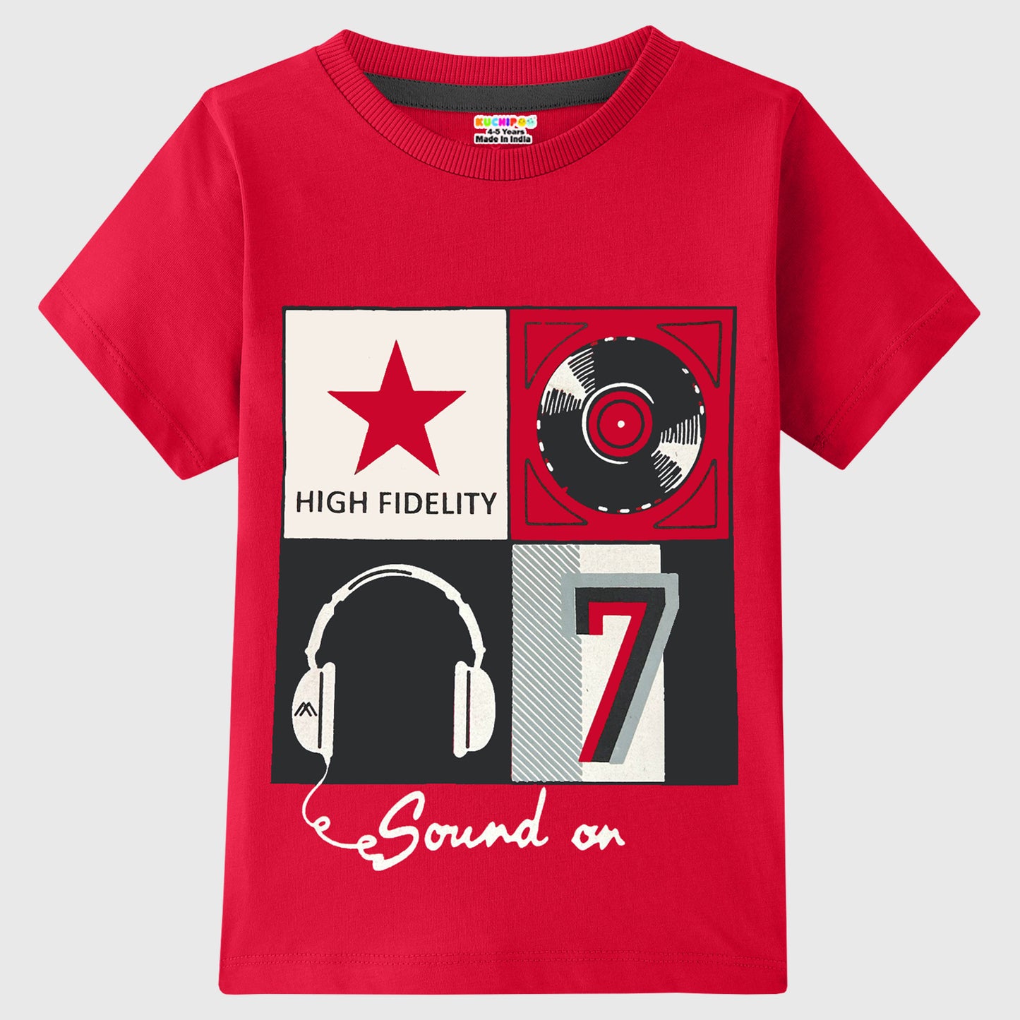 KUCHIPOO Boys Half Sleeves T-Shirts