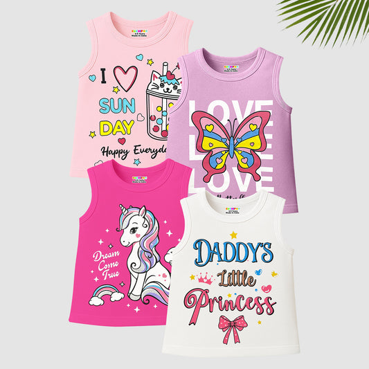 Kuchipoo Girls Sleeveless T-Shirts