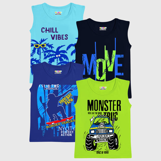 KUCHIPOO Boys Sleeves less T-Shirts