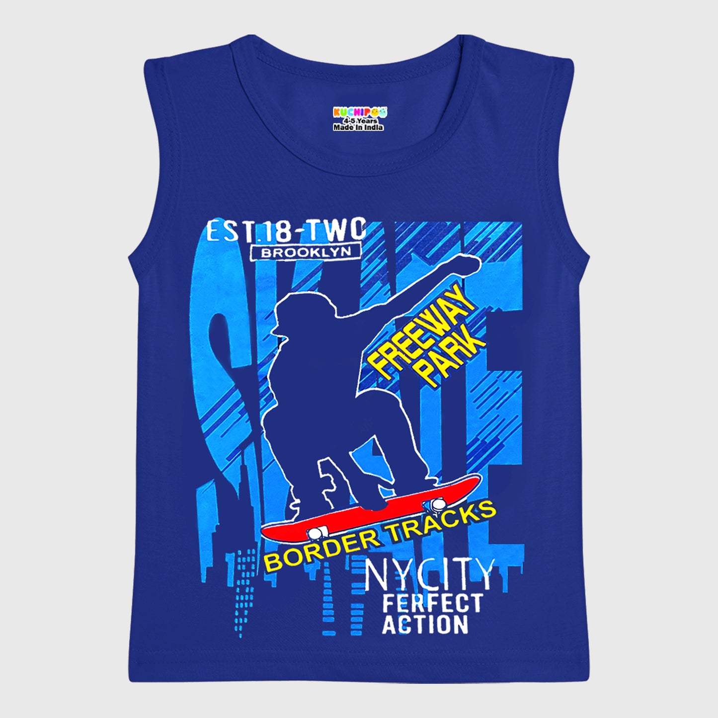 KUCHIPOO Boys Sleeves less T-Shirts