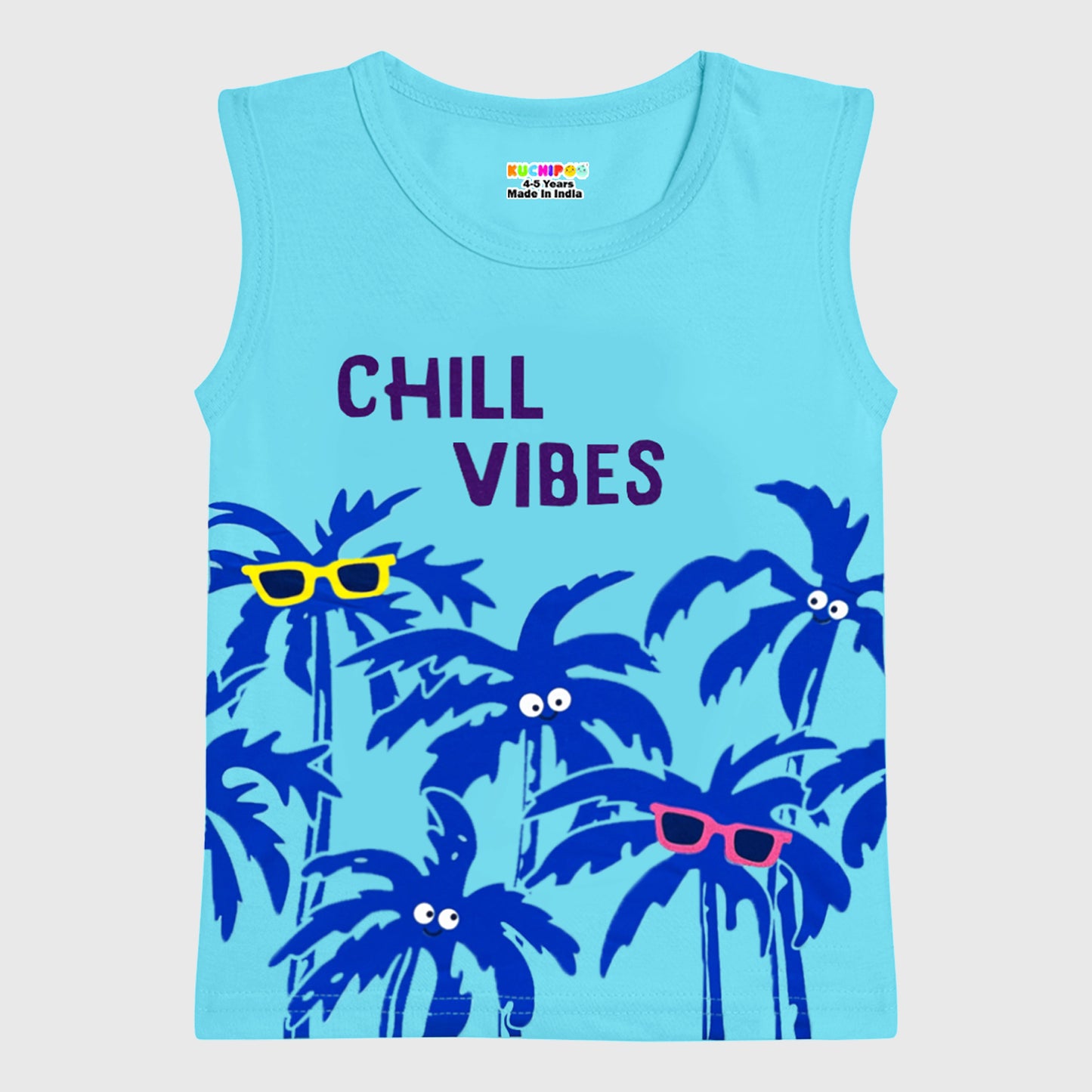 KUCHIPOO Boys Sleeves less T-Shirts