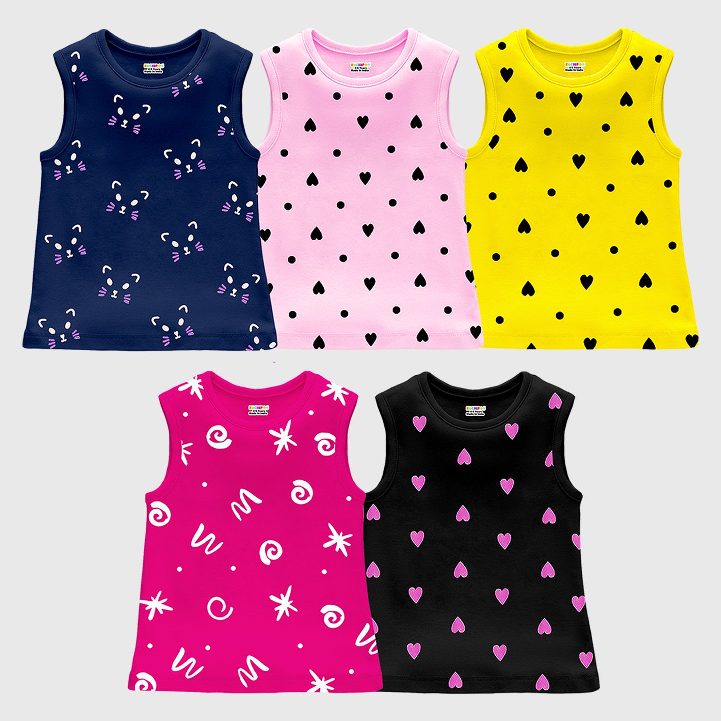 Kuchipoo Girls Sleeveless T-Shirts