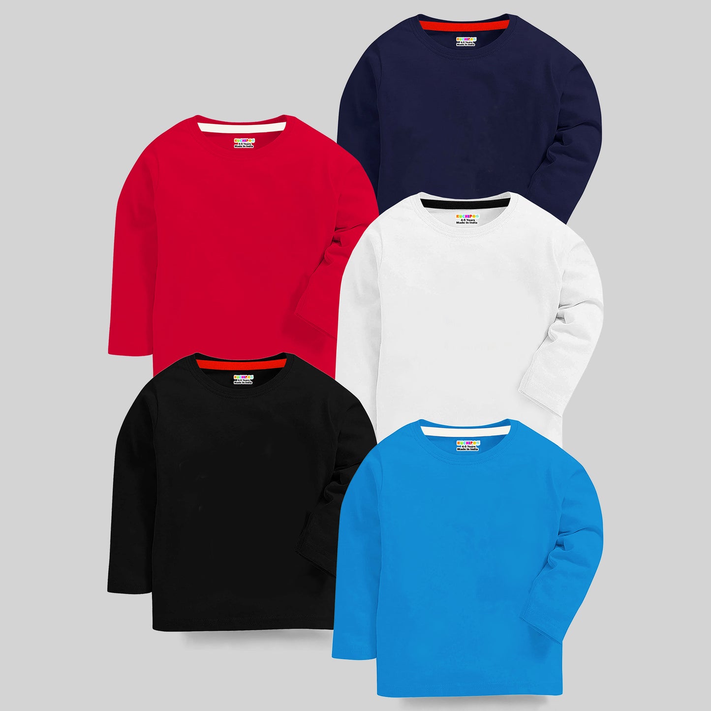 KUCHIPOO Boys  Full Sleeves T-Shirts