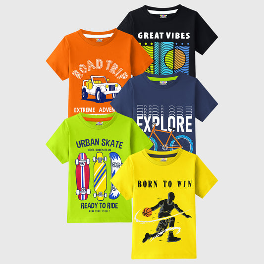 KUCHIPOO Boys Half Sleeves T-Shirts