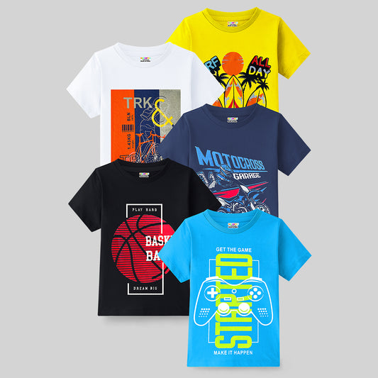 KUCHIPOO Boys Half Sleeves T-Shirts