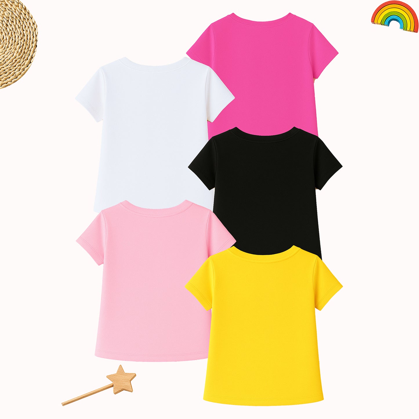 KUCHIPOO Girls Half Sleeves T-Shirts