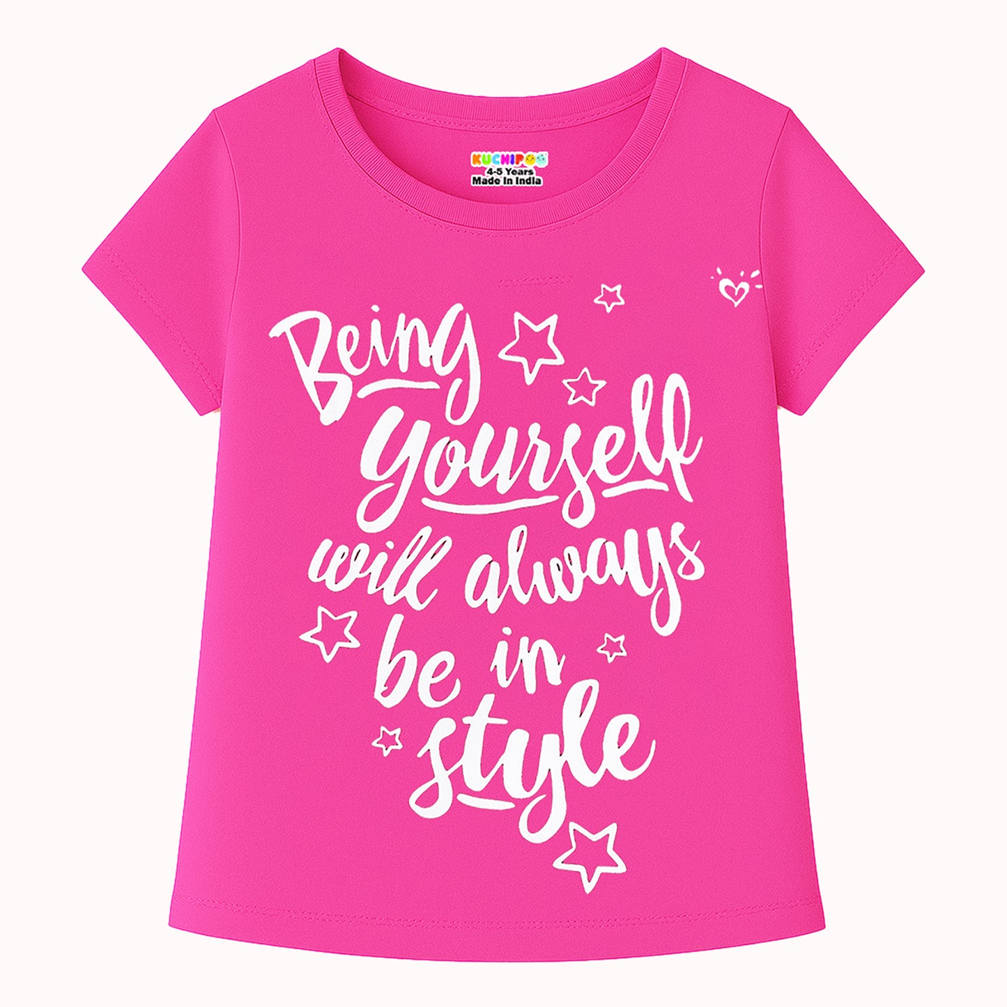 KUCHIPOO Girls Half Sleeves T-Shirts