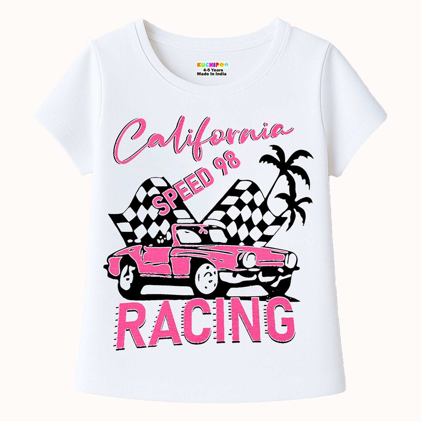 KUCHIPOO Girls Half Sleeves T-Shirts