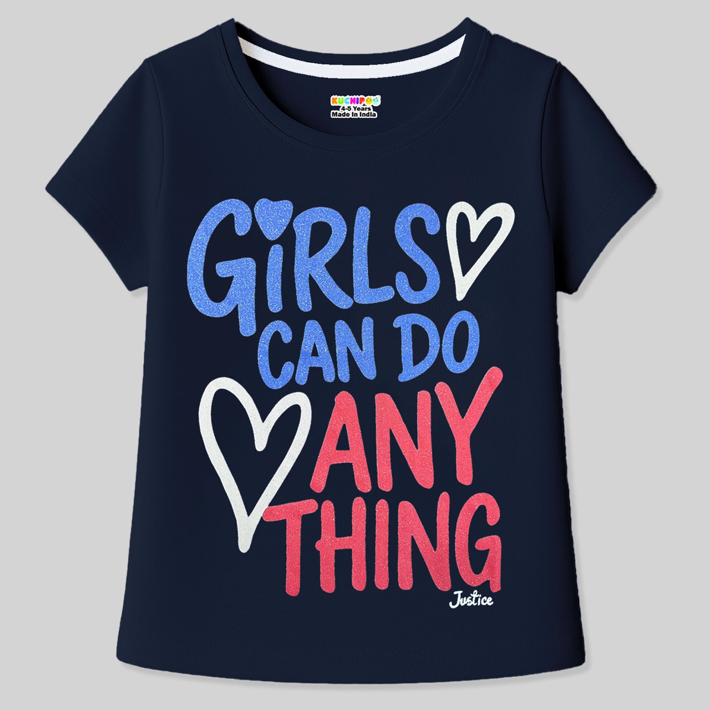 KUCHIPOO Girls Half Sleeves T-Shirts