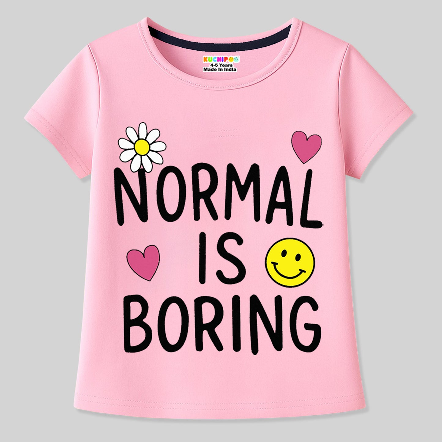 KUCHIPOO Girls Half Sleeves T-Shirts