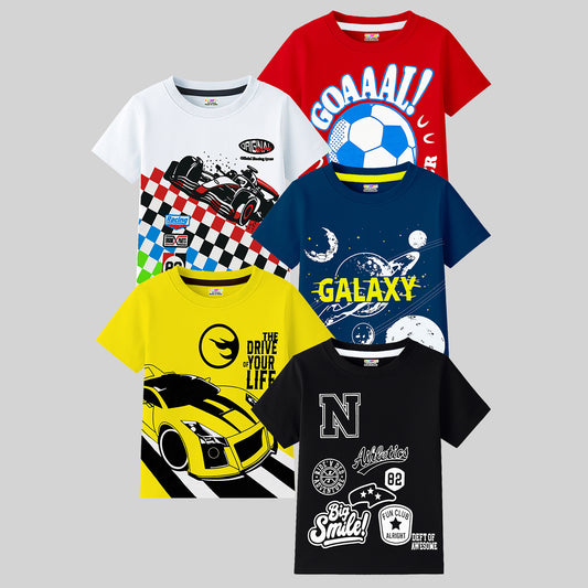 KUCHIPOO Boys Half Sleeves T-Shirts