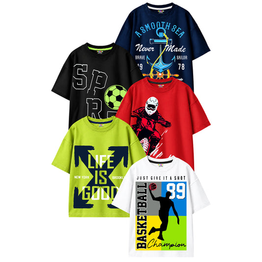 KUCHIPOO Boys Half Sleeves T-Shirts