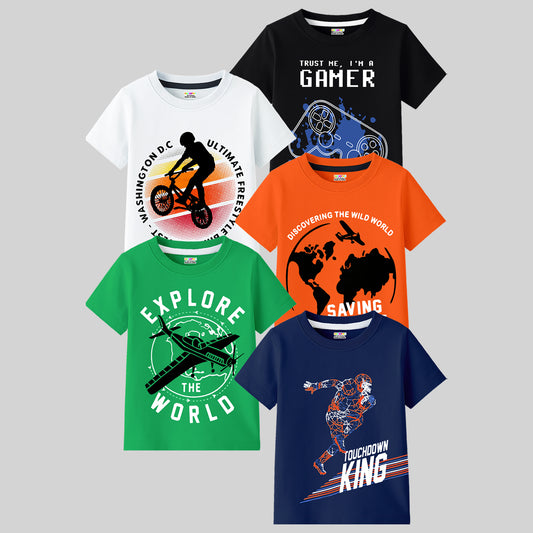 KUCHIPOO Boys Half Sleeves T-Shirts