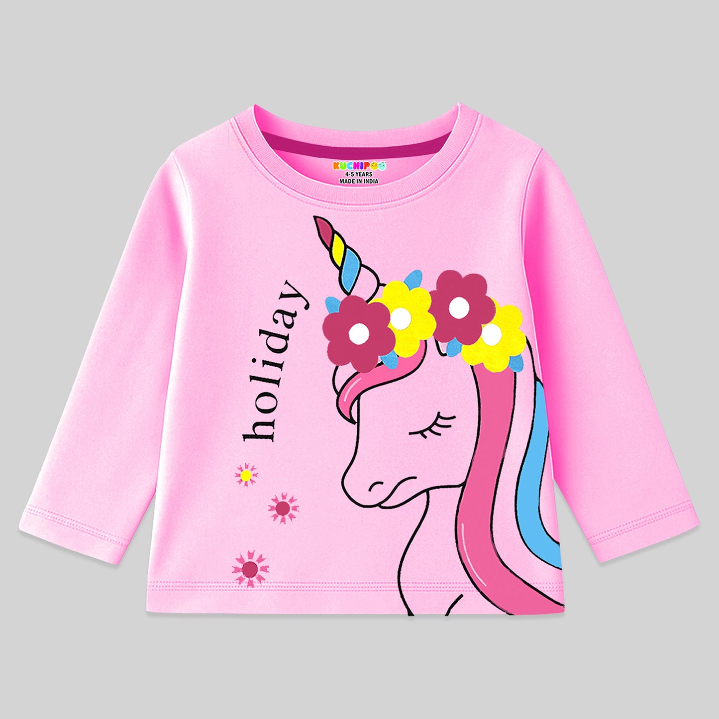 KUCHIPOO Girls Full Sleeves T-Shirts