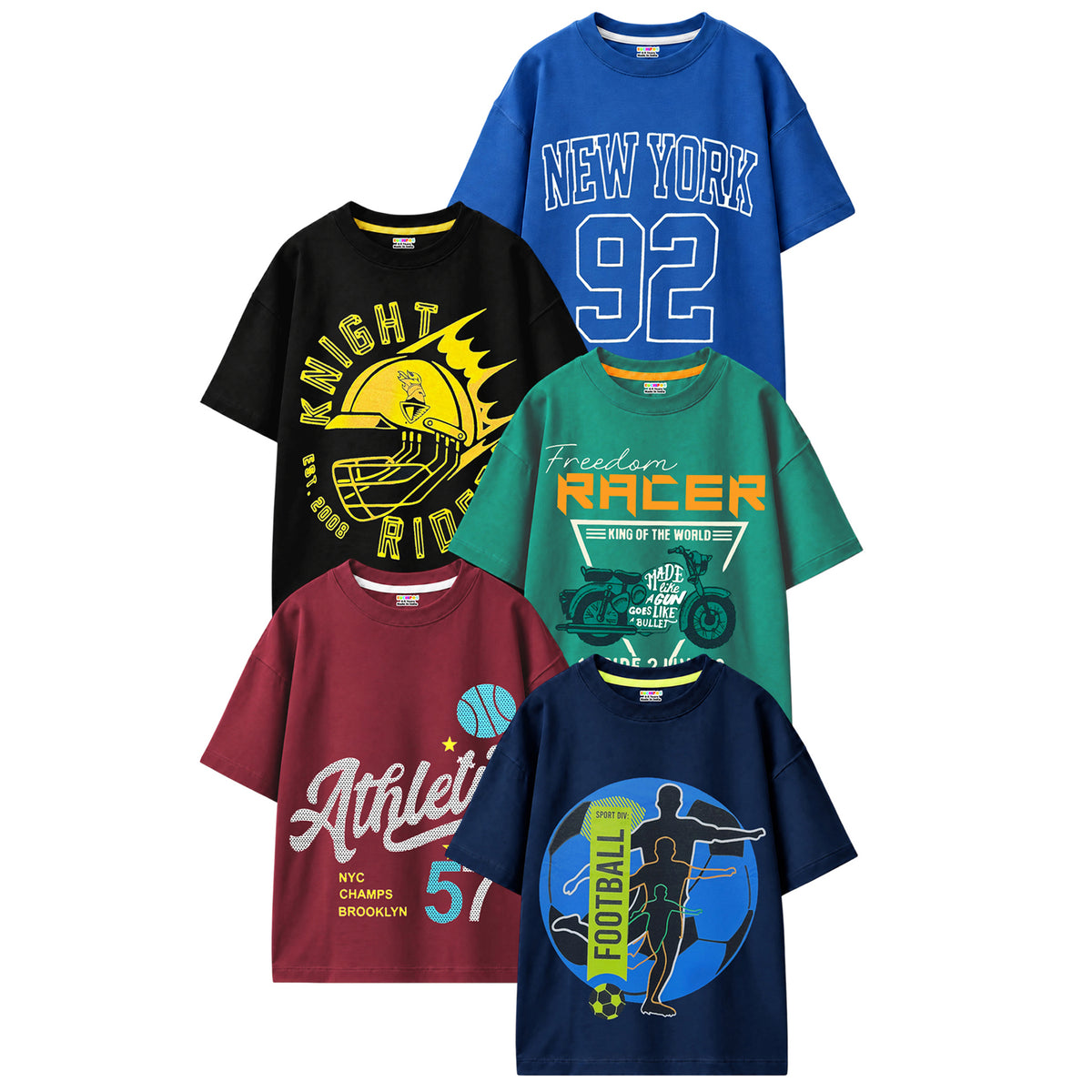 KUCHIPOO Boys Half Sleeves T-Shirts
