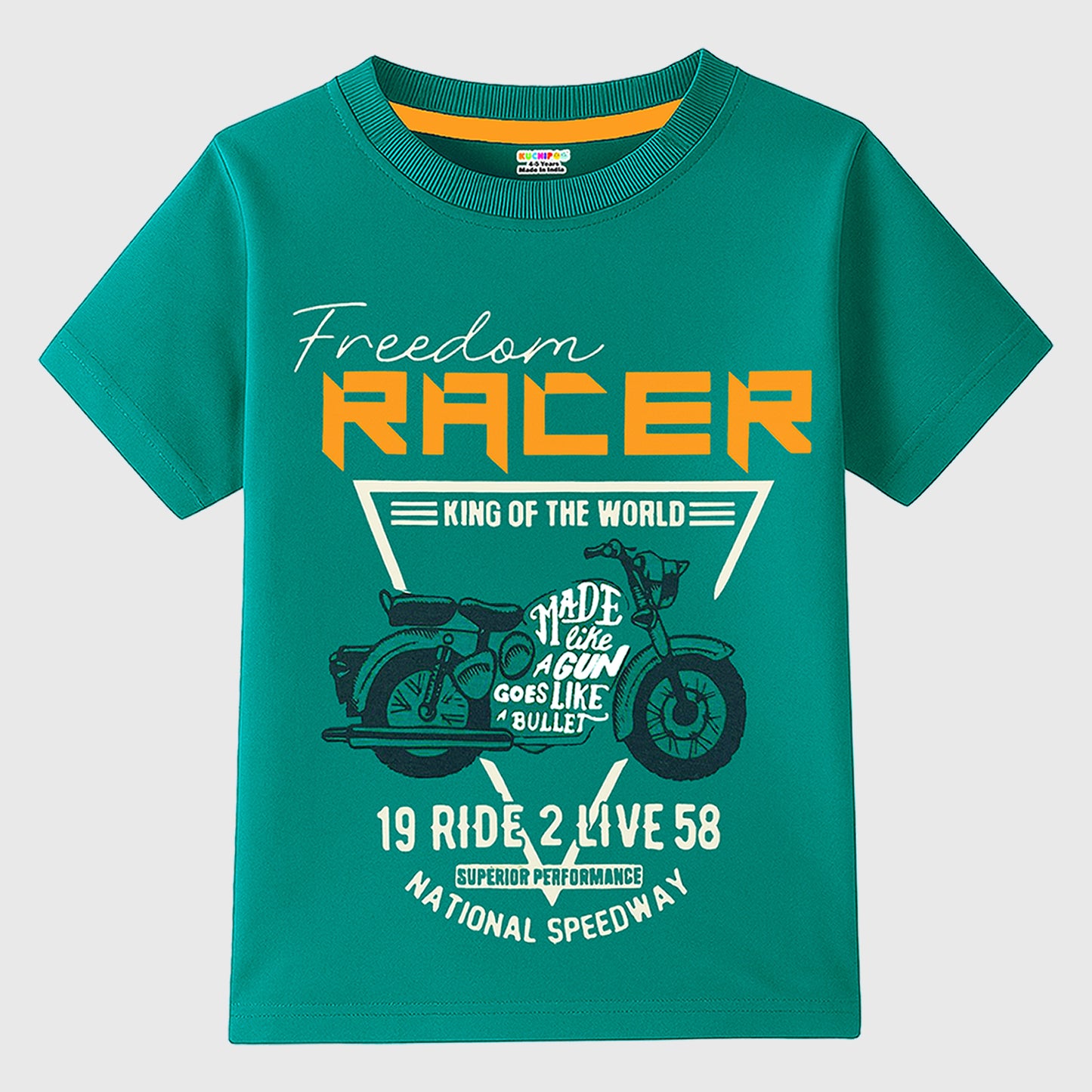 KUCHIPOO Boys Half Sleeves T-Shirts