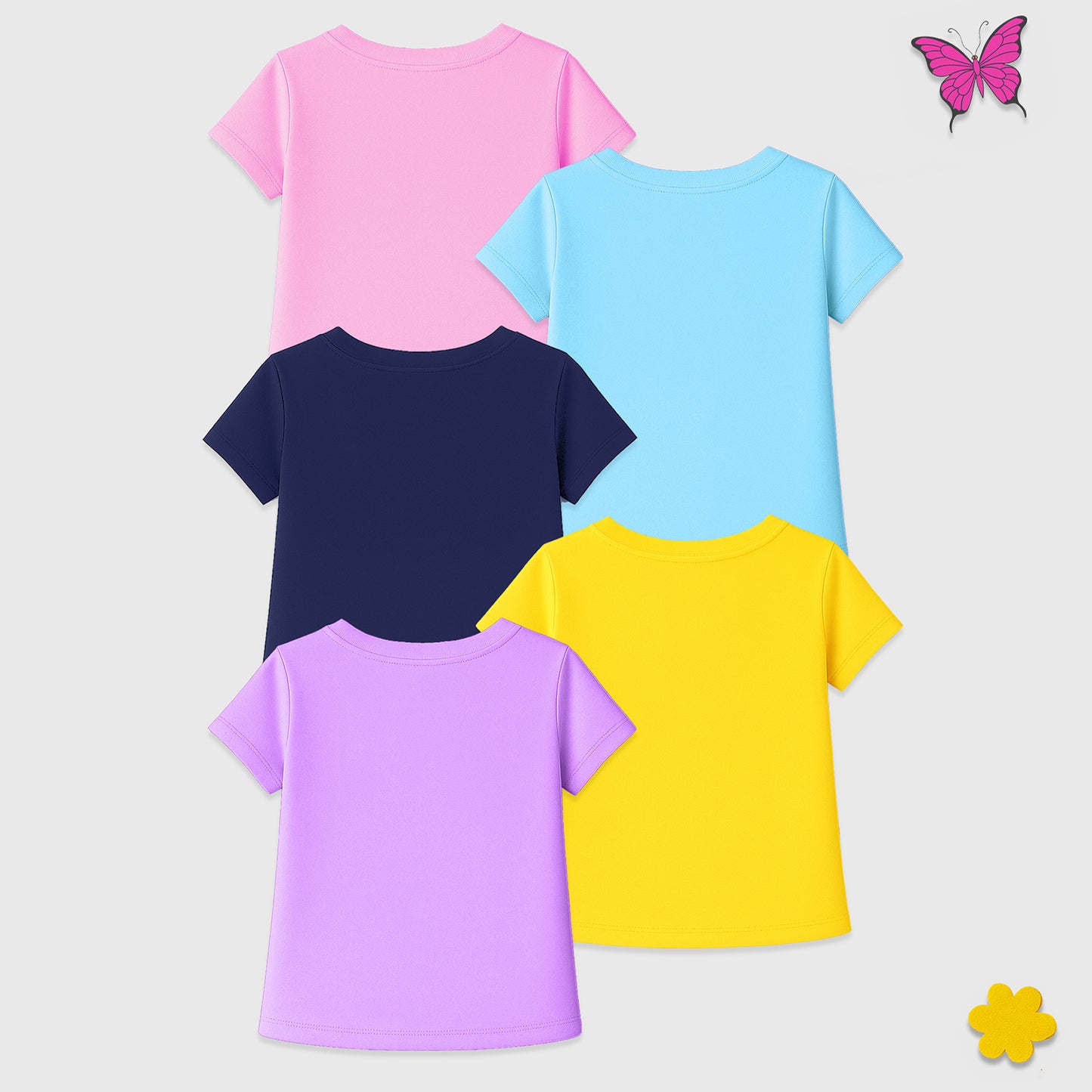 KUCHIPOO Girls Half Sleeves T-Shirts