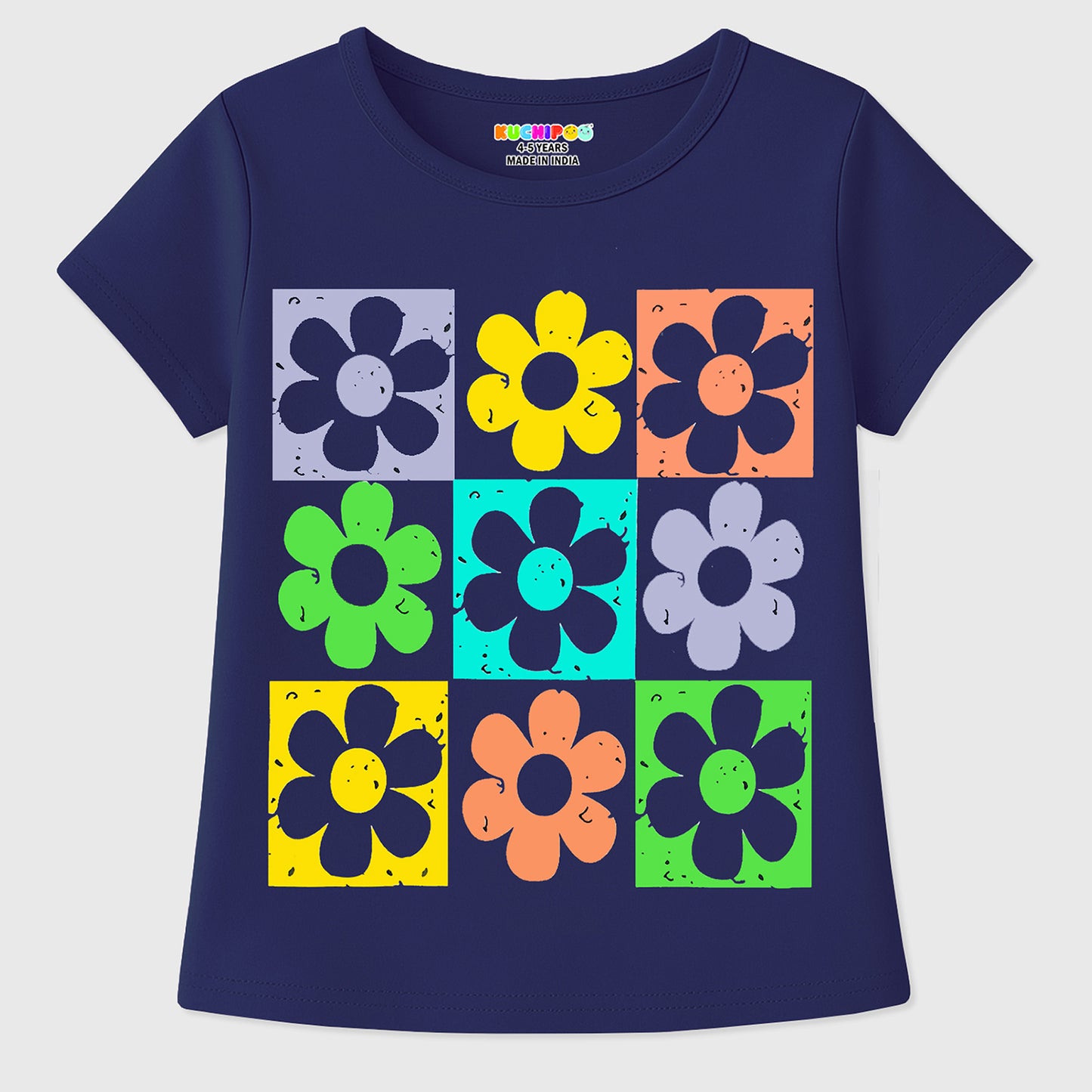 KUCHIPOO Girls Half Sleeves T-Shirts