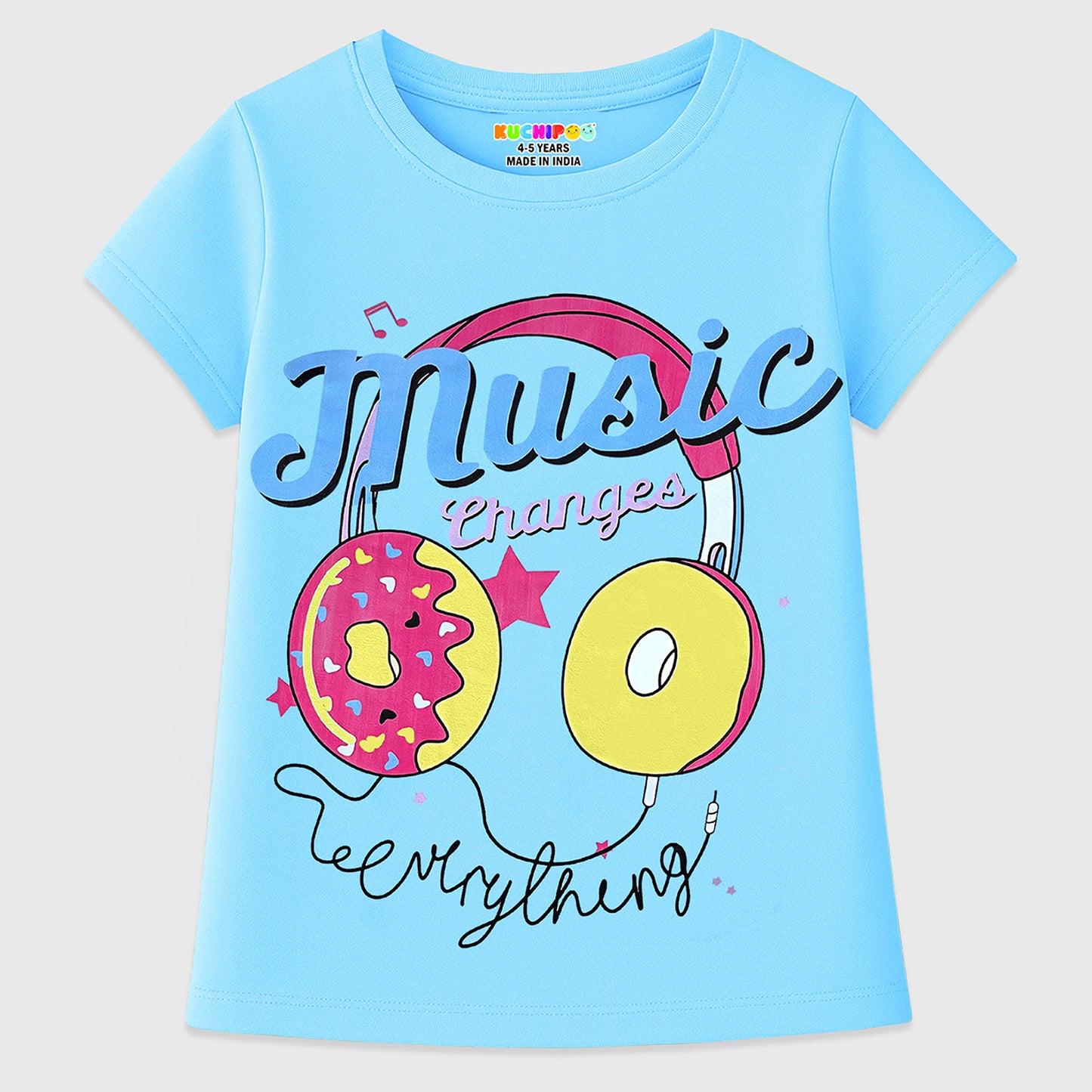 KUCHIPOO Girls Half Sleeves T-Shirts