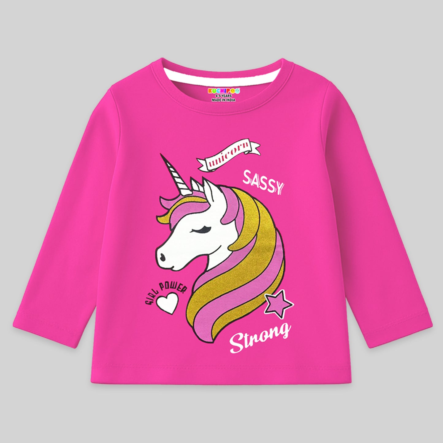Kuchipoo Girls Full Sleeves Cotton T-Shirt