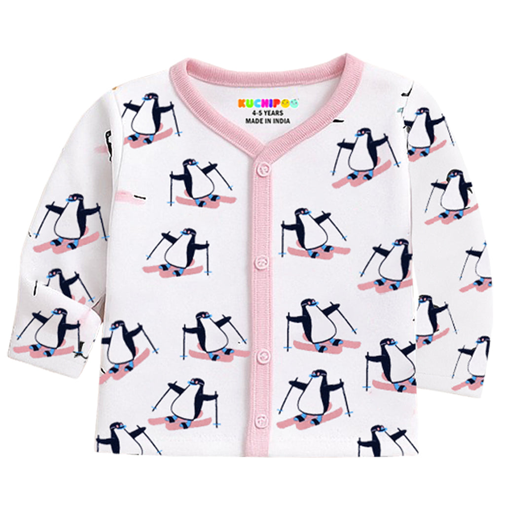 Kuchipoo Baby Boys Front Open Full Sleeves 100% Cotton T-Shirt