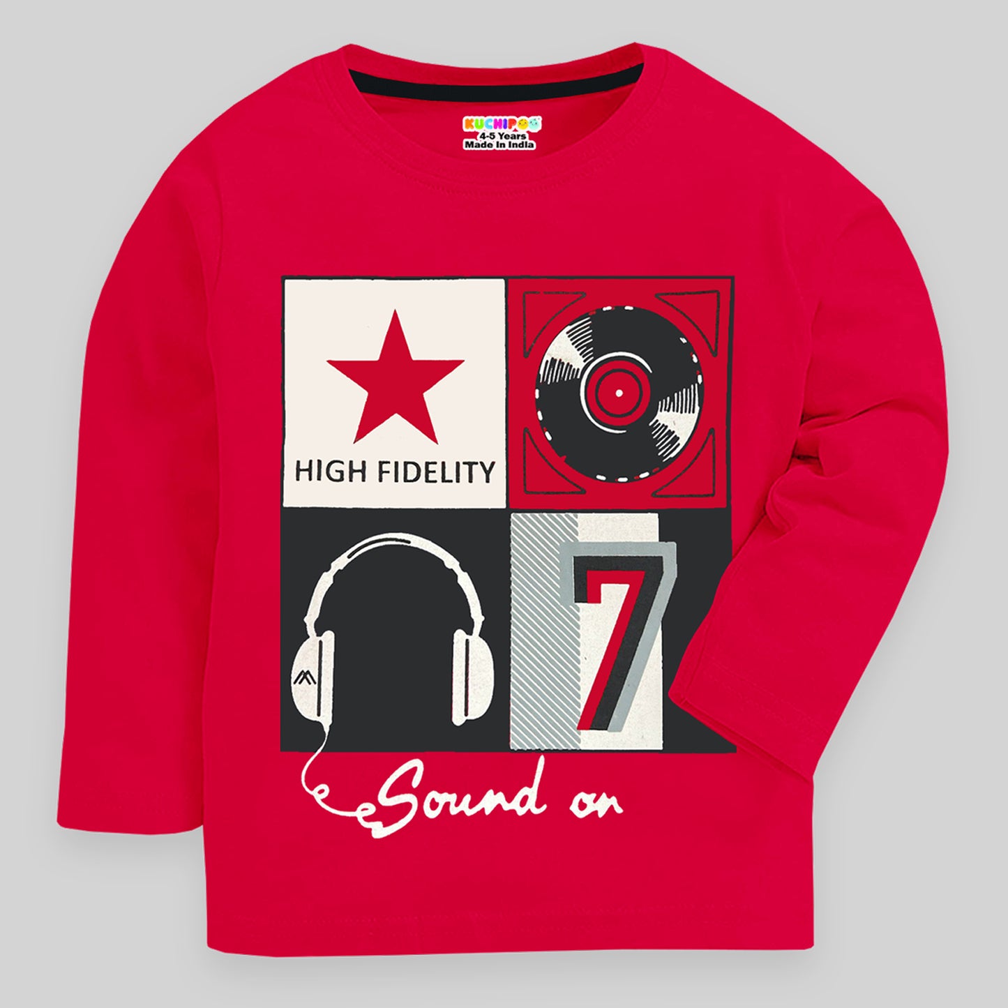 KUCHIPOO Boys Full Sleeves T-Shirts