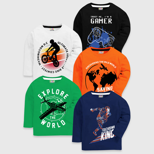 KUCHIPOO Boys Full Sleeves T-Shirts