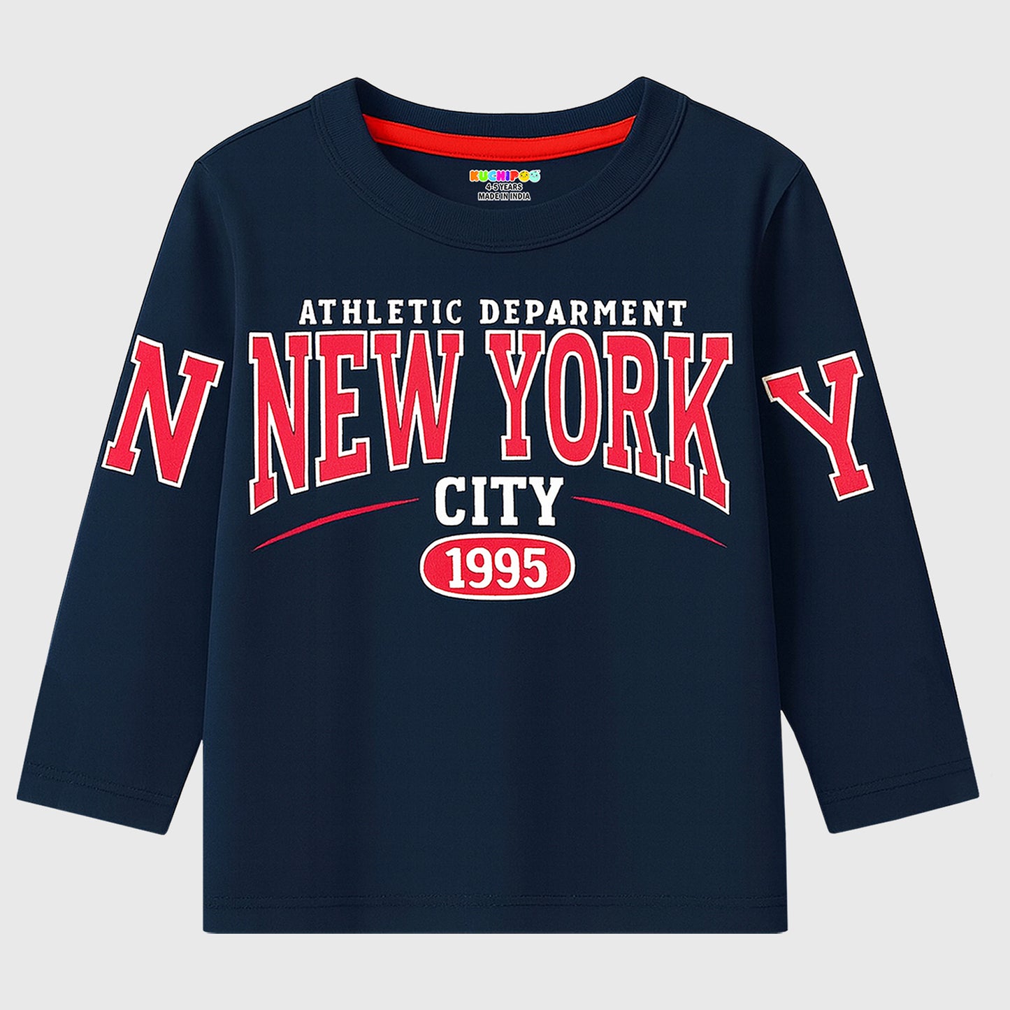 Kuchipoo Boys Full Sleeves Cotton T-Shirt - Pack of 4