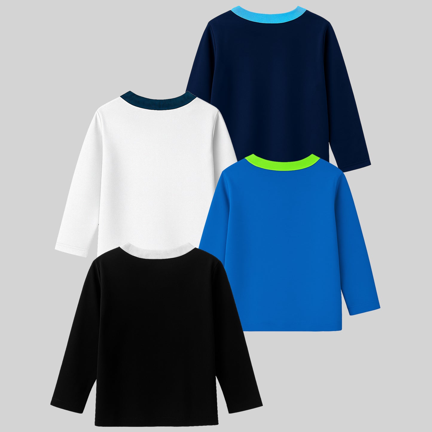 Kuchipoo Boys Full Sleeves Cotton T-Shirt - Pack of 4