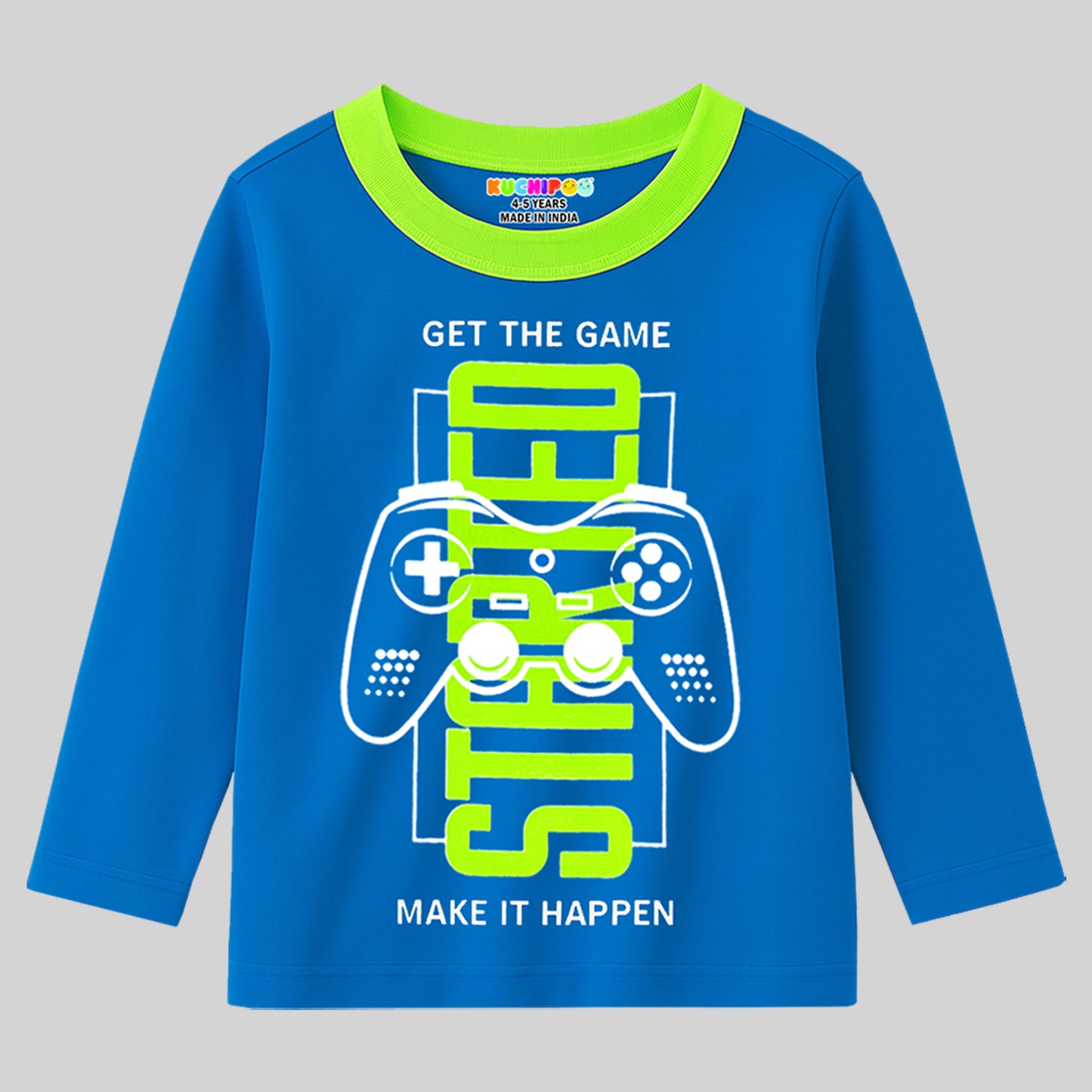 Kuchipoo Boys Full Sleeves Cotton T-Shirt - Pack of 4