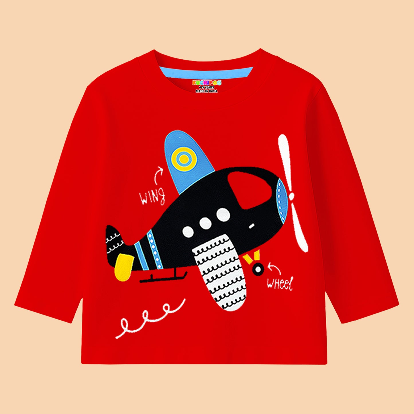 Kuchipoo Baby Boy Full Sleeves Regular Fit Cotton T-Shirt