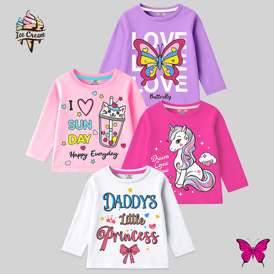 KUCHIPOO Girls Full Sleeves T-Shirts