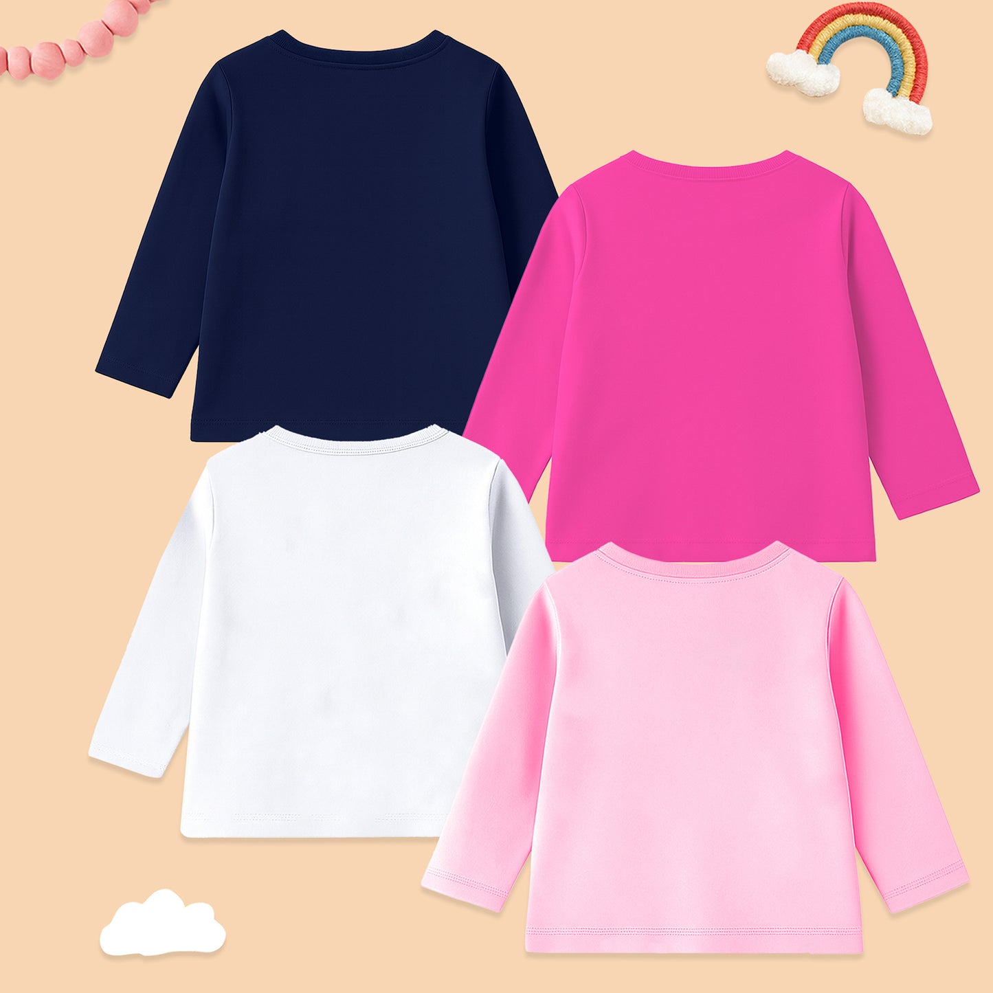 Kuchipoo Baby Girl Full Sleeves Regular Fit Cotton T-Shirt