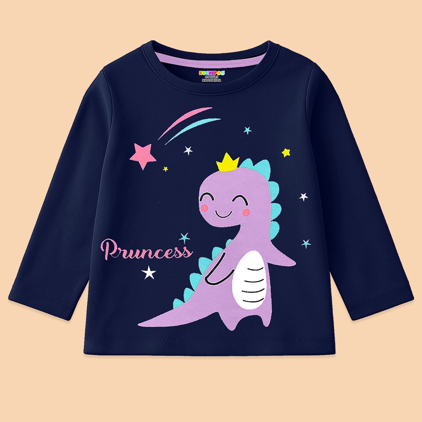 Kuchipoo Baby Girl Full Sleeves Regular Fit Cotton T-Shirt