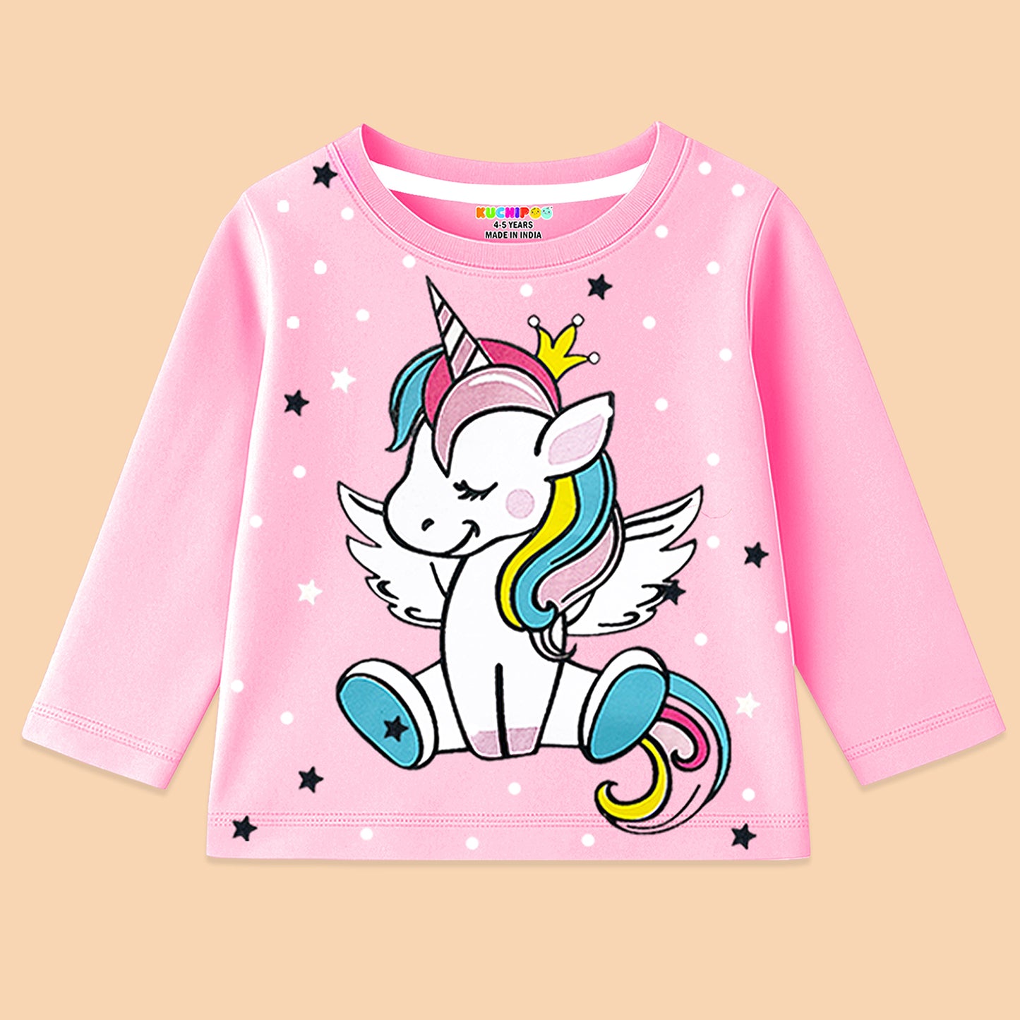 KUCHIPOO Girls Full Sleeves T-Shirts
