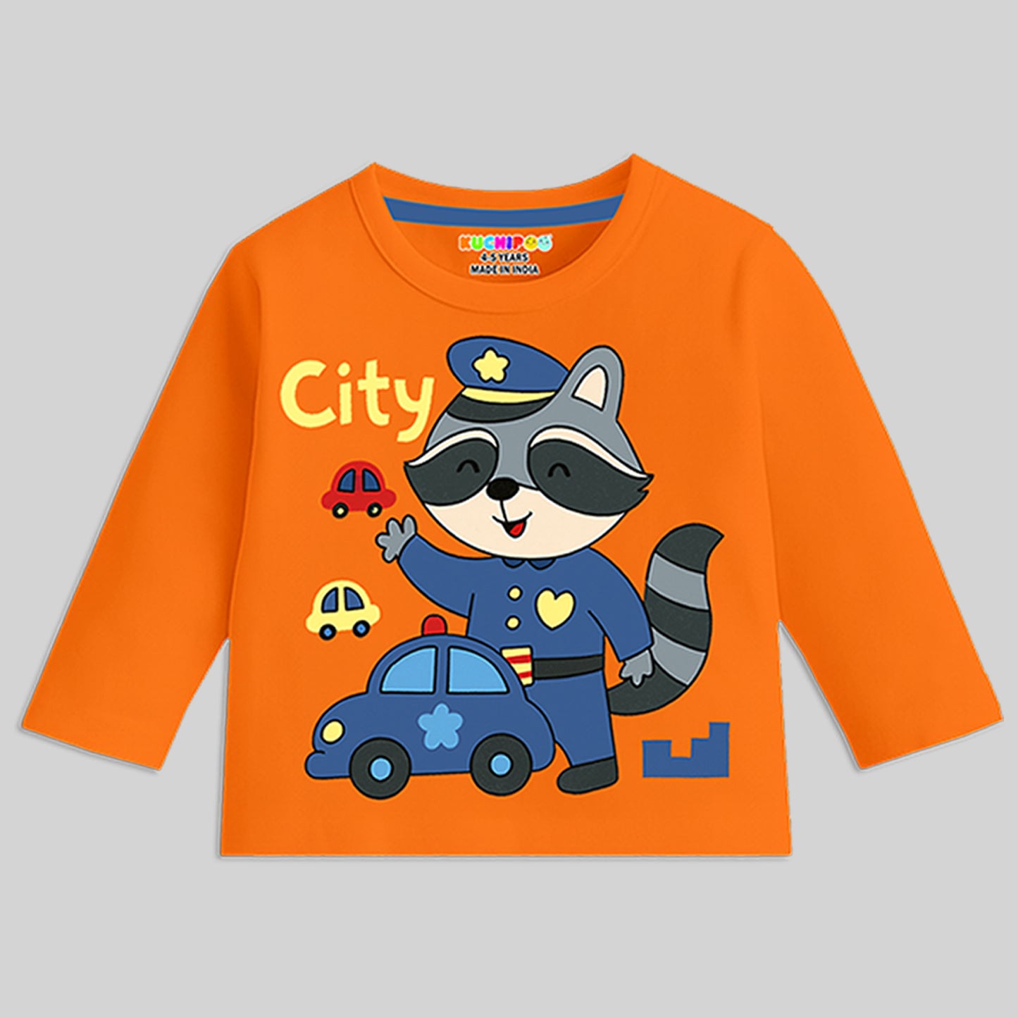 Kuchipoo Boys Full Sleeves Regular Fit Cotton T-Shirt