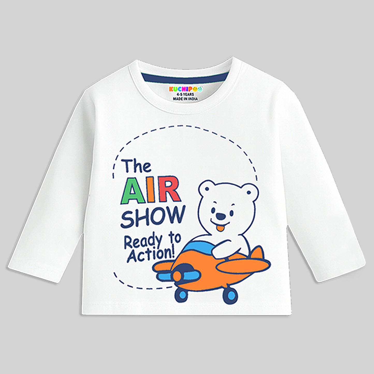 Kuchipoo Boys Full Sleeves Regular Fit Cotton T-Shirt