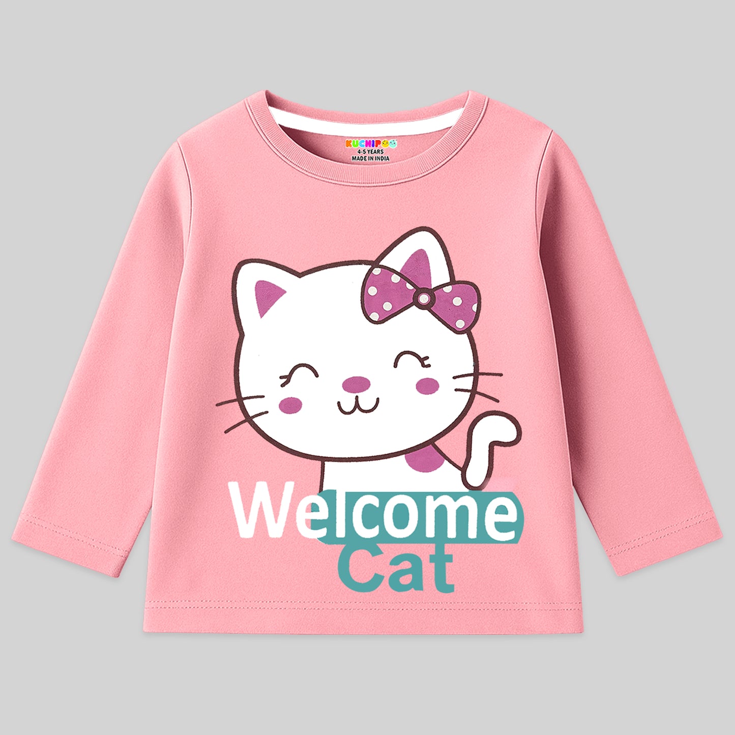 Kuchipoo Baby Girl Full Sleeves Regular Fit Cotton T-Shirt