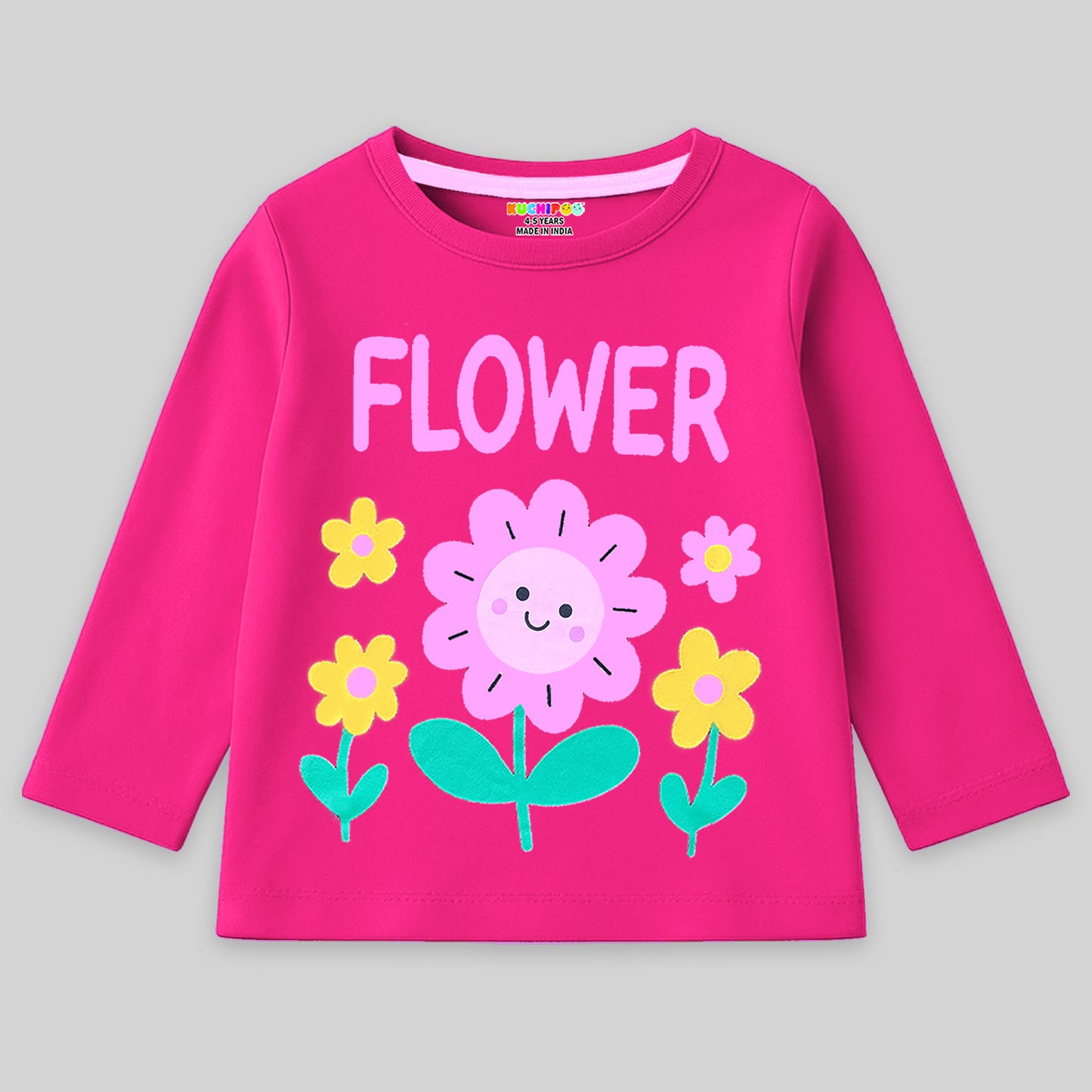 Kuchipoo Baby Girl Full Sleeves Regular Fit Cotton T-Shirt