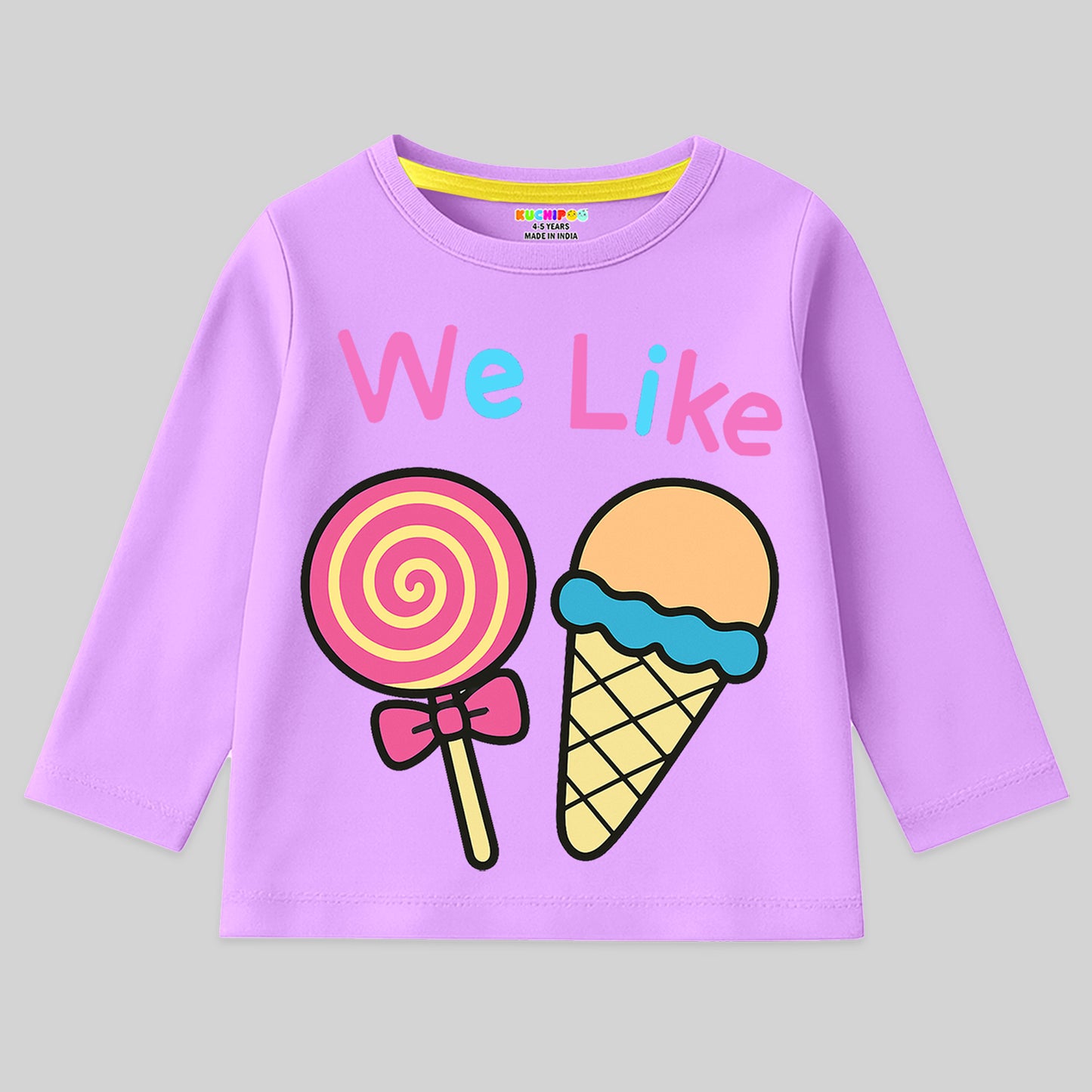 Kuchipoo Baby Girl Full Sleeves Regular Fit Cotton T-Shirt